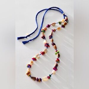 Free People Ariana Ost At The Market Necklace in Blue NEW